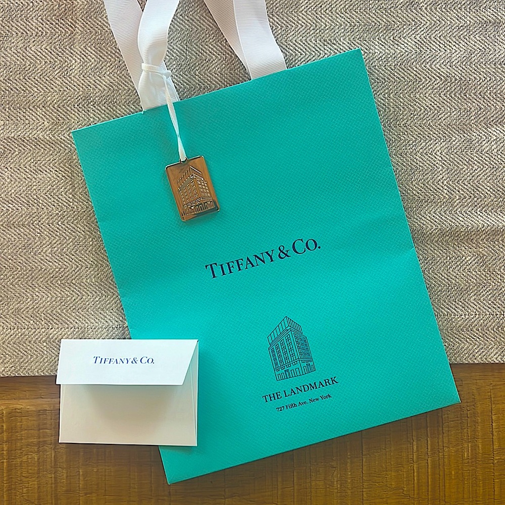 Tiffany & Co. Silver Charm with Teal Bag
